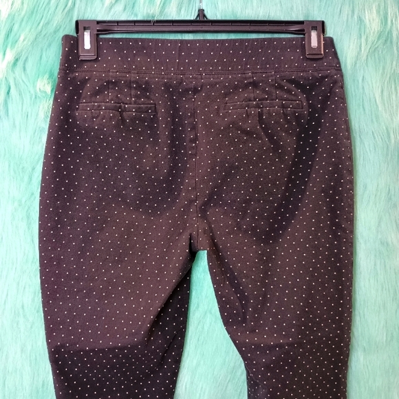 Talbots Black and White Polka Dot Stretchy Skinny Cropped Ankle Pants Size 8 - Picture 10 of 11